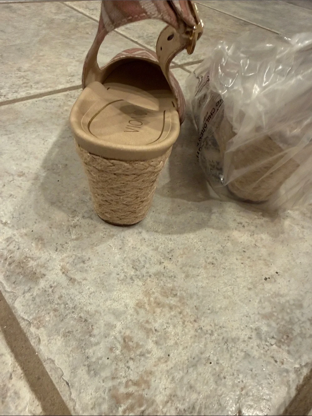 Vionic Pink Chevron Slingback Espadrilles